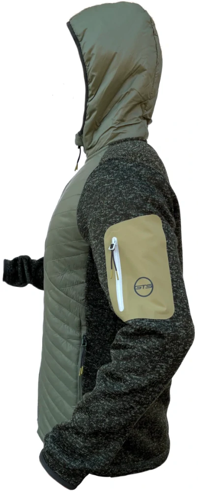 Pánska hybridná bunda GTS KnitMix Khaki